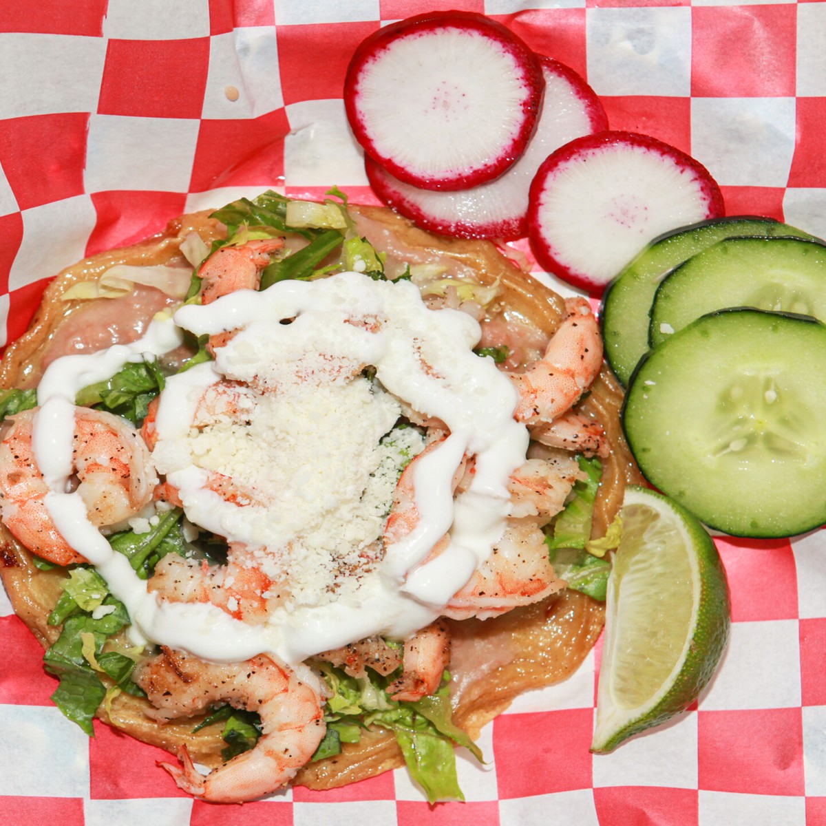 Alambre with shrimp